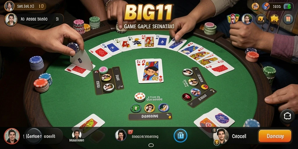 Tampilan gameplay Gaple yang menegangkan di BIG11.