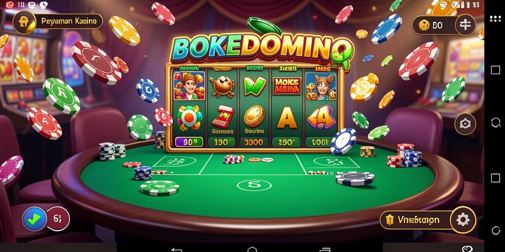 Tampilan menarik dari BOKEDOMINO saat gameplay Kasino.