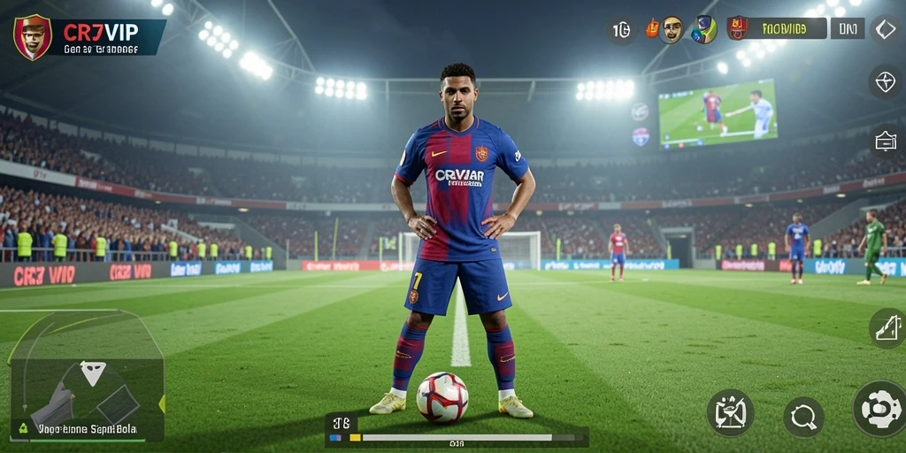 Tampilan gameplay seru dari CR7VIP saat bertanding di lapangan.