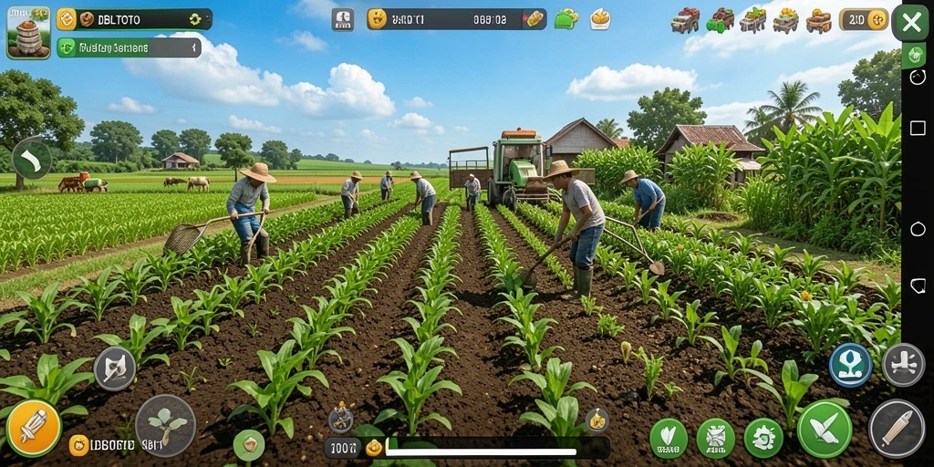 Screenshot DBLTOTO menunjukkan keseruan gameplay pertanian yang interaktif.