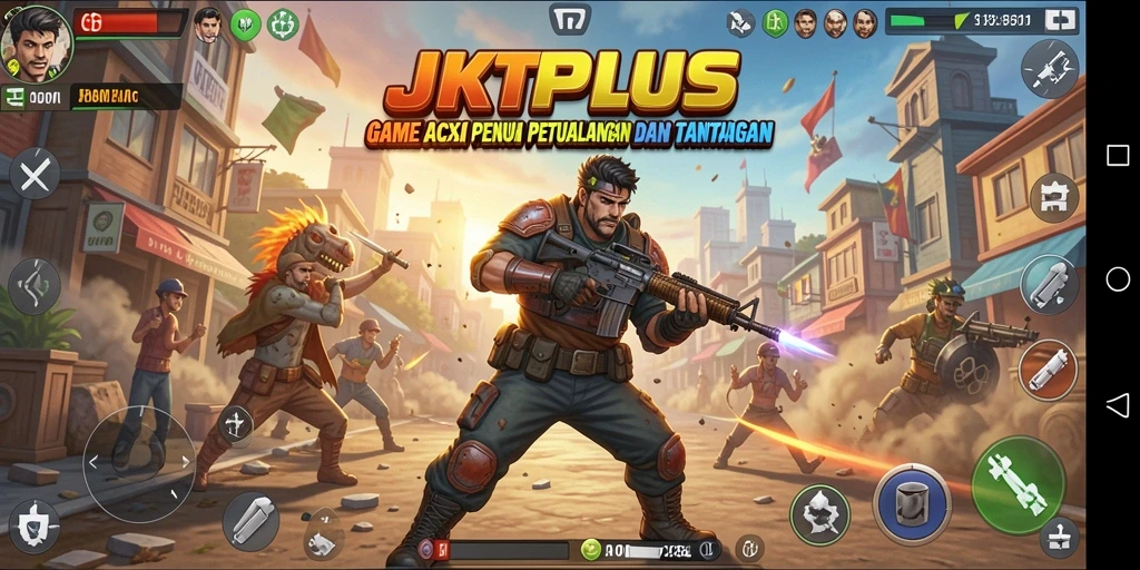 Tangkapan layar menunjukkan aksi seru dalam JKTPLUS dengan grafik menawan.