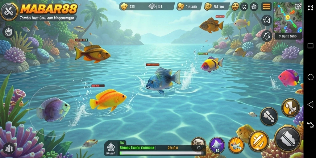 Screenshot MABAR88 menampilkan aksi seru dalam berburu ikan.