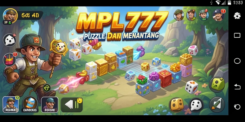 Screenshot gameplay seru dari MPL777 yang menampilkan tingkat kesulitan puzzle.