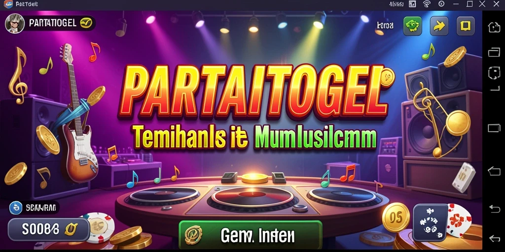 Tampilan screenshot menunjukkan pengguna menikmati musik dengan antarmuka yang menarik.
