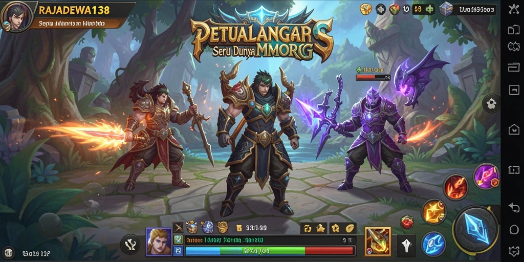 Tampilan gameplay menarik dalam dunia MMORPG yang luas.