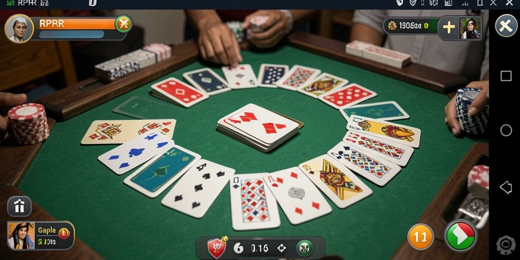 Screenshot gameplay RPRR yang memperlihatkan aksi seru bermain Gaple.