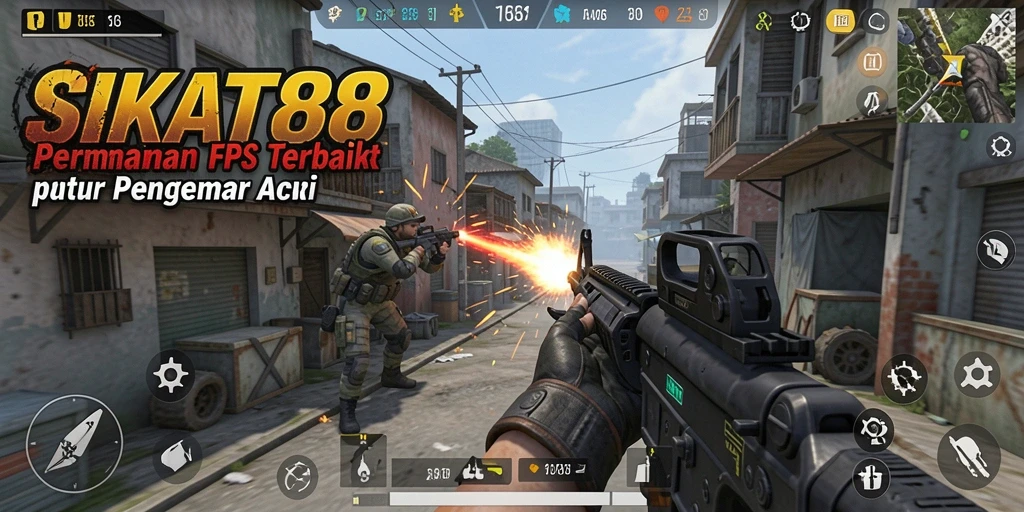 Tangkapan layar menunjukkan aksi seru dalam permainan SIKAT88 FPS.